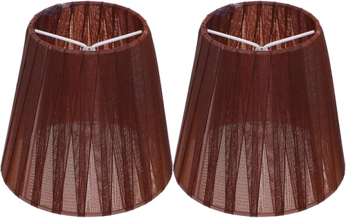 Miniatura 13 de Baluue Pantallas de lámpara pequeñas – 2 piezas con clip en la pantalla de la lámpara de tela suave de hongos plisados para lámparas de mesa, luces