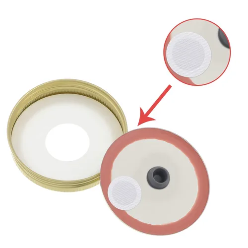 Miniatura 4 de Zonon 128 piezas de pegatinas de papel de filtro sintético de 20 mm 0.3 µm, disco de filtro sintético aplicado bajo frasco de masón de boca ancha