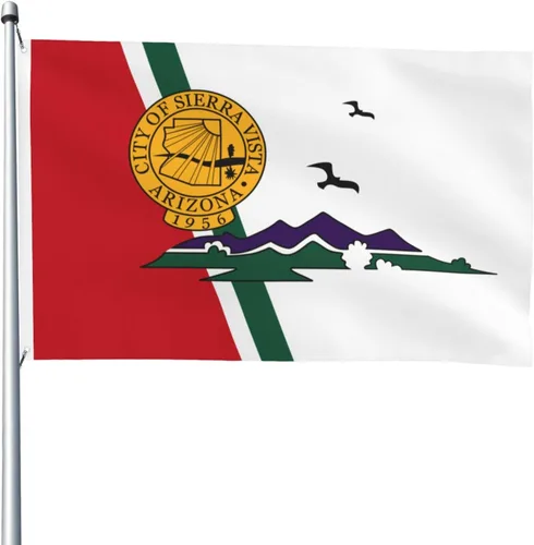 Bandera de Sierra Vista, bandera de Arizona, 4 x 6 pies, banderas de doble cara para exteriores, bandera duradera para decoración del hogar, patio,