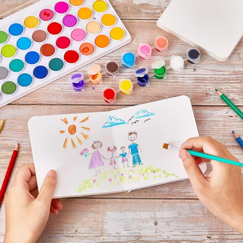 Miniatura 4 de Gueevin 4 Piezas Libro de Cartón de Tapa Dura en Blanco para Niños con Páginas Gruesas y Resistentes para Estudiantes Adultos Dibujo Bocetos