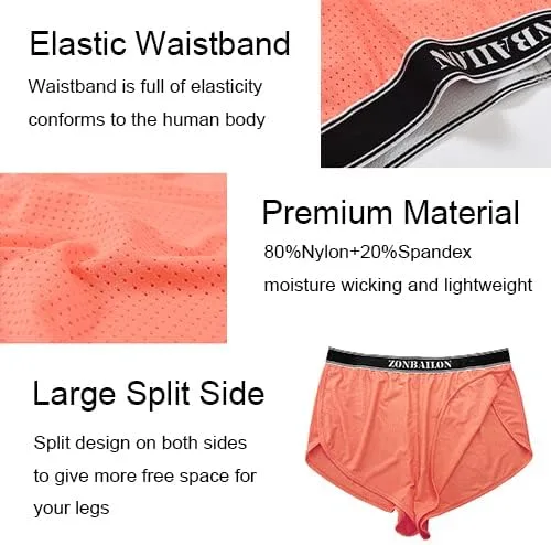 Miniatura 2 de ZONBAILON Mens Pajama Sleep Shorts Mesh Booty Sexy 3 Inch Lounge Underwear