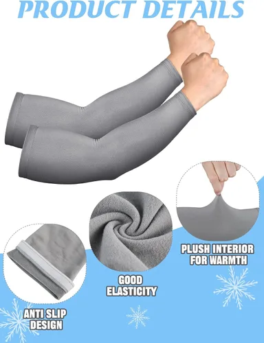 Miniatura 4 de Newcotte 4 pares de mangas térmicas de invierno para brazos, calentadores de manga de brazo, ciclismo, compresión térmica, para hombres y mujeres
