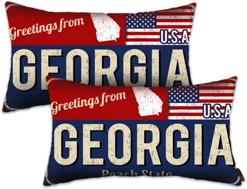 Miniatura 51 de Juego de 2 fundas de almohada de Florida de 12 x 20 pulgadas, decoración de recuerdo de Florida, funda de almohada lumbar con diseño de bandera