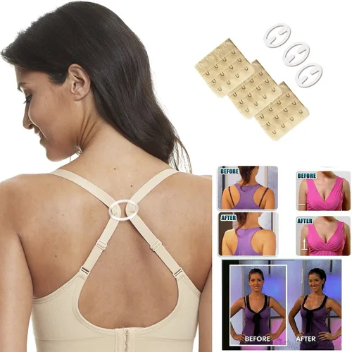 Miniatura 4 de Hofish - Paquete de 3 corpiños de maternidad de lactancia sin costuras de busto completo XXL con extensores y clips adicionales de corpiño