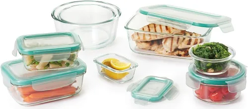Miniatura 7 de OXO Good Grips Recipiente de Almacenamiento de Alimentos de Vidrio Rectangular con Sello Inteligente de 3.5 Tazas, Transparente (Paquete de 2)