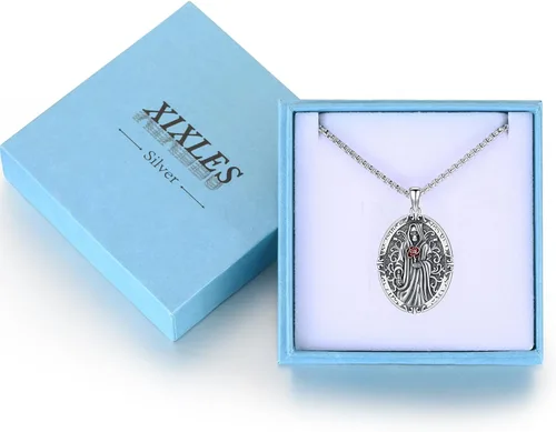 Miniatura 427 de Collar con colgante de plata de ley 925 con medalla de San Patrón, joyería religiosa para hombres y mujeres, con cadena de acero inoxidable 316L