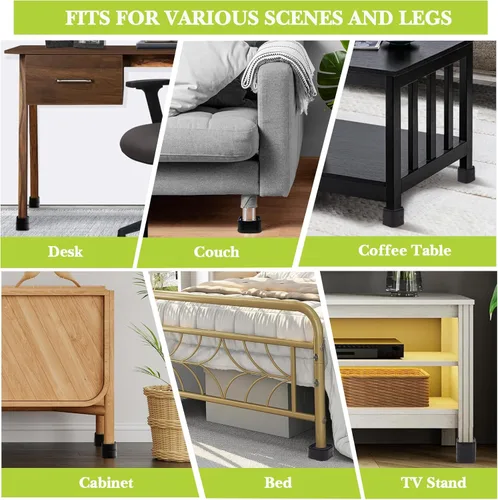 Miniatura 3 de Paquete de 12 elevadores de muebles de 1, 2 o 3 pulgadas, elevadores de cama ajustables resistentes para mesa, escritorio, sofá, silla, gabinete
