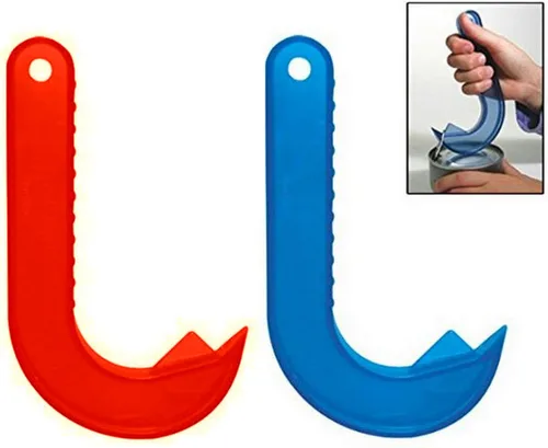 ALAZCO - 2 abrelatas fáciles de proteger las uñas y la artritis, ayudante de manos por ALAZCO RED & BLUE
