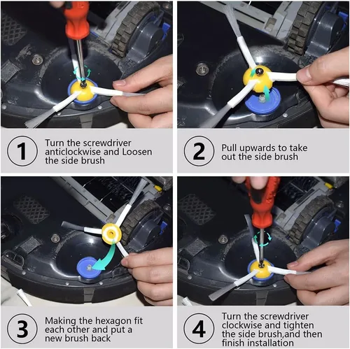 Miniatura 6 de Cepillo de repuesto compatible con iRobot Roomba 675 677 671 670 665 655 645 694 692 614 solo con 2 cerdas y 2 rodillos batidores flexibles, 2