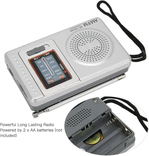 Miniatura 3 de Radio transistor AM FM con altavoz integrado, radio portátil para viajes en casa, entretenimiento, trabajo, emergencia