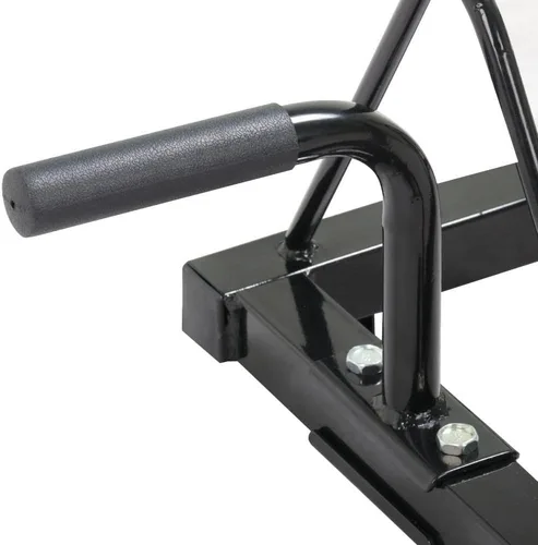 Miniatura 5 de Yaheetech Soporte para placa de parachoques horizontal para barra olímpica con mango y ruedas, color negro