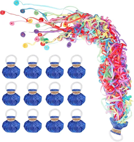 Miniatura 7 de 12 paquetes de poppers de confeti sin desorden, poppers de serpentinas de graduación, poppers de fiesta para lanzar a mano, petardos de papel mágico