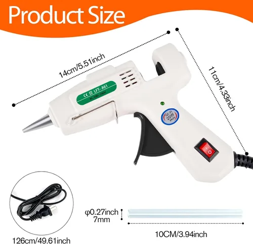 Miniatura 4 de SHJADE Kit de mini pistola de pegamento caliente con 30 barras de pegamento, pistola de precalentamiento rápido, alta temperatura para manualidades