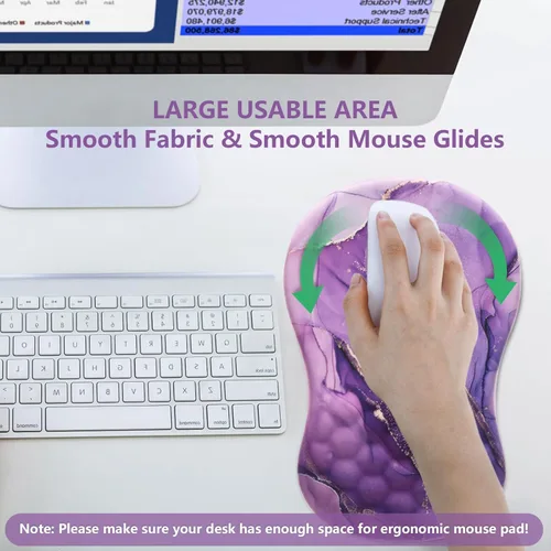 Miniatura 5 de Alfombrilla de mouse ergonómica con reposamuñecas, cómoda alfombrilla de mouse para computadora portátil para aliviar el dolor con base de Mármol