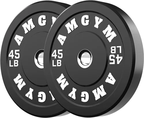 Miniatura 58 de Discos de peso olímpicos de 2 pulgadas y caucho para barras, discos para gimnasio en casa, entrenamiento de fuerza y levantamiento de pesas, 10 a