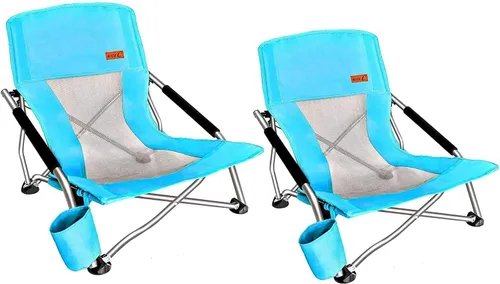 Miniatura 8 de Nice C Sillas de Playa, Sillas de Playa para Adultos Paquete de 2, Silla de Playa Baja, Tipo Cabestrillo, Plegable, Portátil, Concierto, Niños