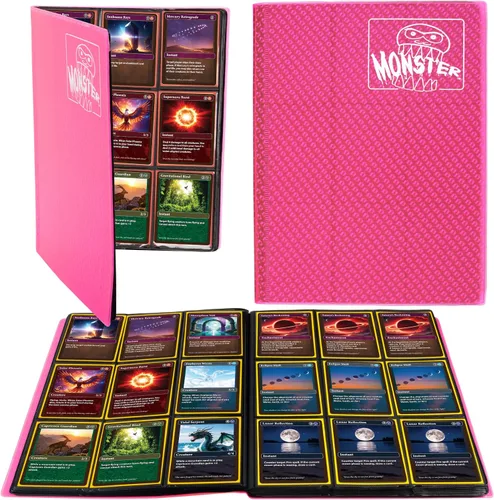 Miniatura 16 de Monster Binder - Álbum de tarjeta coleccionables, 9 bolsillos para tarjetas, retiene 360 de Yugioh, Magic, y Pokémon Páginas blancas Holofoil