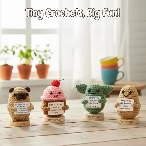 Miniatura 4 de Regalo de Amistad para Mujeres - Cupcake de Crochet Positivo Hecho a Mano con 30 Lindas Tarjetas de Afirmación - Idea de Regalo de Apoyo Emocional