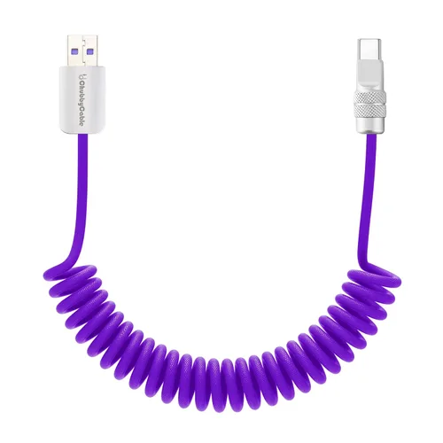 Miniatura 34 de chubbycable Curly Chubby - Cable de carga rápida USB C en espiral de 240 W, cable de carga retráctil trenzado duradero para automóvil compatible