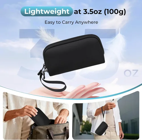 Miniatura 2 de FYY Organizador de cables de viaje, 8 compartimentos, bolsa tecnológica ligera resistente al agua con correa para la muñeca, funda de accesorios