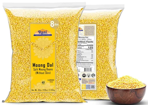 Miniatura 7 de Rani Moong Dal (granos de mung sin piel) Lentejas indias de 128 onzas (8 libras), 8.0 lbs x paquete de 5 (total 40 libras) a granel, totalmente