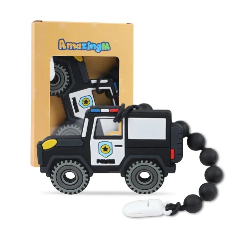 Miniatura 8 de Juguete mordedor de silicona de grado alimenticio para bebés con soporte para chupete, juguetes de dentición, juego de regalo para niños y niñas a