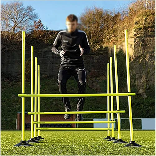 Miniatura 3 de SRNSAEB Equipo de entrenamiento de fútbol de 5 pies/4.9 ft, bastones de agilidad, paquete de 6/12/24 bastones de agilidad con base de inyección