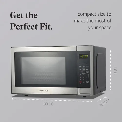 Miniatura 4 de Farberware - Horno microondas de encimera de 1.1 pies cúbicos – 1000 vatios de potencia, configuraciones de cocción automática, descongelación