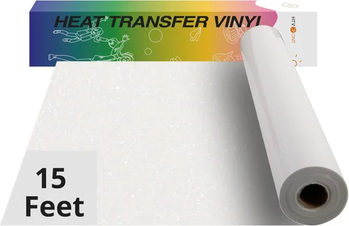 Miniatura 42 de HTVRONT Rollo de vinilo HTV con purpurina verde, 12 x 15 pies, vinilo de transferencia de calor con purpurina verde para camisas, vinilo para Brillo
