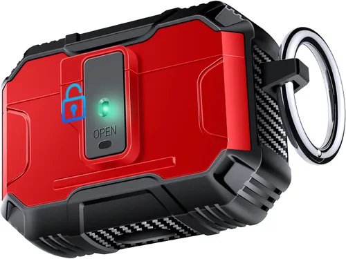 Miniatura 12 de Amoured AutoPOP - Funda para AirPods Pro de 1ª generación con cerradura y llavero, protección resistente de 360° y mecanismo de apertura de 1 clic