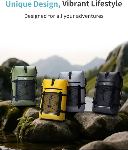 Miniatura 8 de ECOHUB Mochila impermeable para mujeres y hombres, bolsa seca resistente de 30L con cierre enrollable para viajes con funda impermeable IPX8