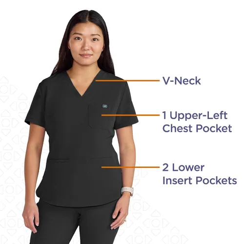 Miniatura 4 de ave. Lex - Blusa médica para mujer, estilo túnica, tela elástica en 4 direcciones, cómoda, de fácil cuidado, uniformes médicos para mujer