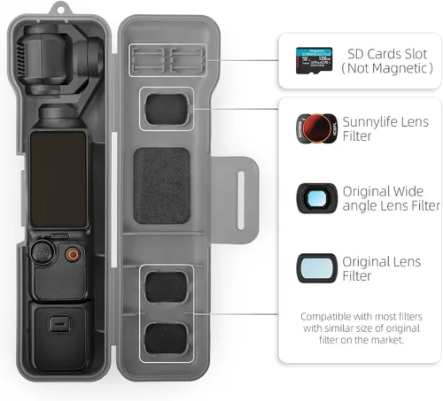 Miniatura 5 de Funda protectora con cordón compatible con Osmo Pocket 3 Funda de protección completa de plástico, funda de transporte de viaje para bolsillo 3 Azul