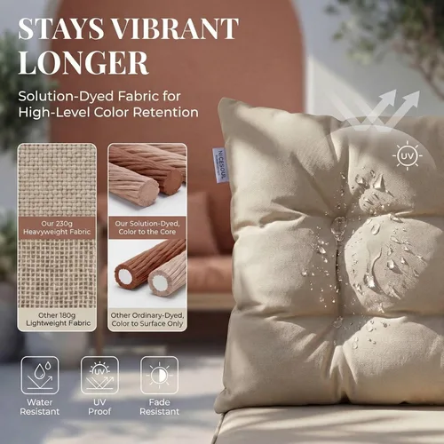 Miniatura 6 de NICESOUL Silla de huevo sin soporte para interiores y exteriores, cómoda silla colgante de mimbre para patio con cojín, hamaca columpio de 350 Beige