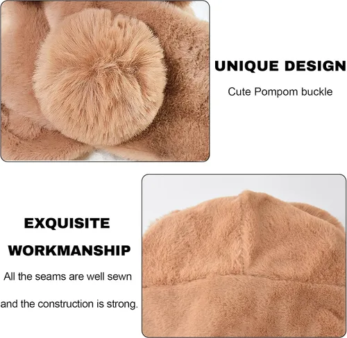 Miniatura 5 de Gorro de forro polar holgado de una pieza para mujer, bufanda con capucha, pasamontañas, cálido invierno, resistente al viento, con cordón