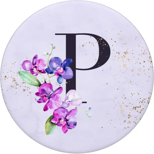 Miniatura 3 de Orchids Plants Flower - Soporte para teléfonos y tabletas, diseño de letra P, color morado, Negro