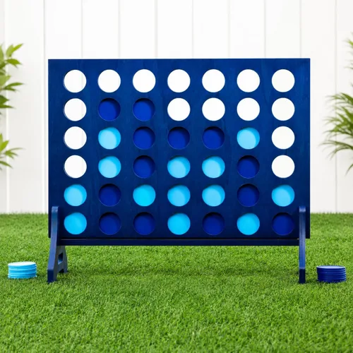 Miniatura 5 de Tailgating Pros Cuatro en una fila gigante azul marino premium con funda de transporte – Juego de patio al aire libre de gran tamaño – ¡Muchos