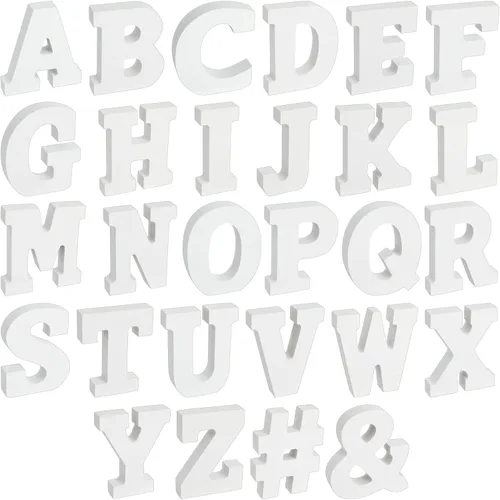 Juego de letras del alfabeto de madera 3D, letras de decoración de habitación independientes, decoración de mesa de bodas y fiestas, juego de