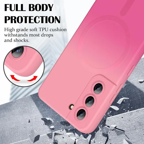 Miniatura 2 de Newseego Funda magnética para Samsung Galaxy S22 5G, funda de silicona líquida suave de lujo, antiarañazos, a prueba de golpes, protector completo