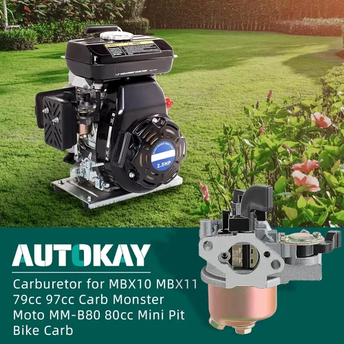 Miniatura 5 de AUTOKAY Carburador para MBX10 MBX11 79cc 97cc Carb Monster Moto MM-B80 80cc Mini Pit Bike Carb
