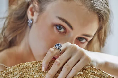 Miniatura 2 de Anillo de filigrana de plata de ley con piedras preciosas múltiples para mujer, Circonita, plata de ley, piedra preciosa