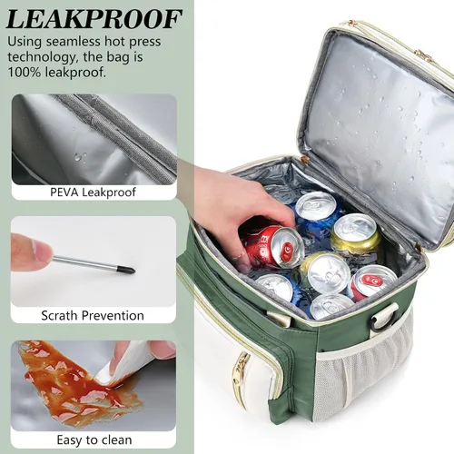 Miniatura 4 de Lonchera y bolsa de almuerzo para mujeres y hombres, lonchera grande aislada para adultos, a prueba de fugas, bolsa enfriadora para el trabajo