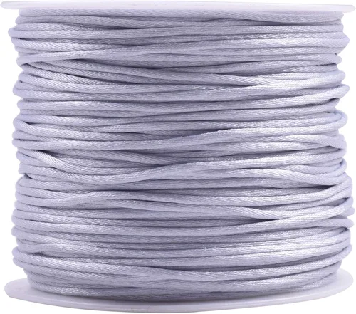 Miniatura 123 de KONMAY 80 Yardas 1.0mm Cordón Rattail de Nylon Satén Seda Trim Hilo para Cuentas para Nudos Chinos, Kumihimo, Trabajo con Cuentas, Macramé, 2-Azul
