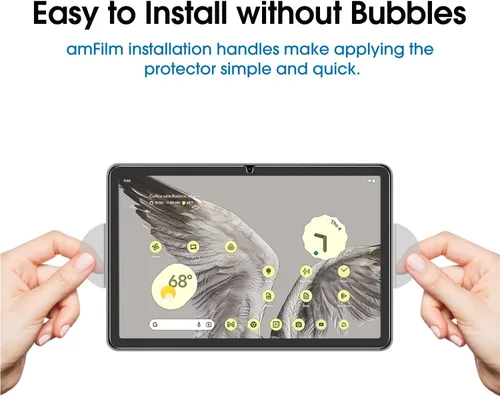 Miniatura 3 de amFilm Protector de pantalla de vidrio templado de 11 pulgadas diseñado para Google Pixel Tablet [cero burbujas] [dureza 9H] [antiarañazos]