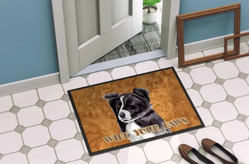 Miniatura 4 de Caroline's Treasures SC9138JMAT Border Collie Wipe Your Paws - Tapete para puerta delantera, 24 x 36 pulgadas, para interiores y exteriores