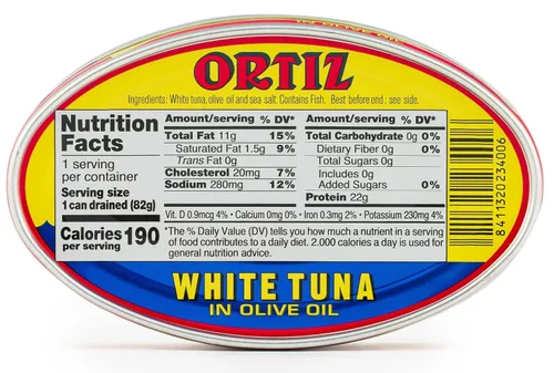 Miniatura 2 de Ortiz Atún en aceite de oliva, lata ovalada Kosher de 3.95 onzas, paquete a granel de 6 Atún enlatado superior Atún blanco Kosher Ortiz