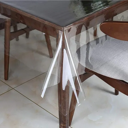 Miniatura 2 de Mantel protector de mesa transparente para comedor (plástico, rectangular, 0.039 in de grosor, PVC, 15.7 x 24.0 in)