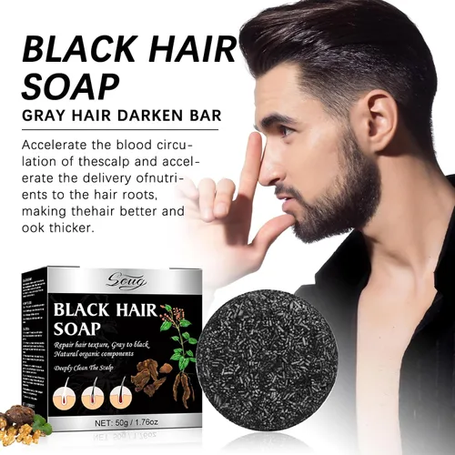 Miniatura 3 de Barra de champú reversible para cabello gris, 2 unidades de jabón para oscurecer el cabello gris para limpiar profundamente el cuero cabelludo