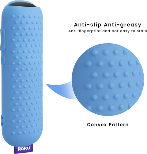 Miniatura 8 de Funda para mando a distancia que brilla en azul para Roku Voice Remote (oficial) Control RCA1R, RC-GZ1 - Funda de silicona antideslizante con Azul