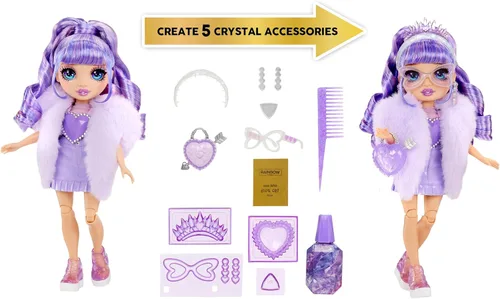 Miniatura 2 de Rainbow High Creative Crystals Violet - Muñeca de moda púrpura de 11 pulgadas con kit Make It de accesorios de cristal, anillo para ti, bricolaje